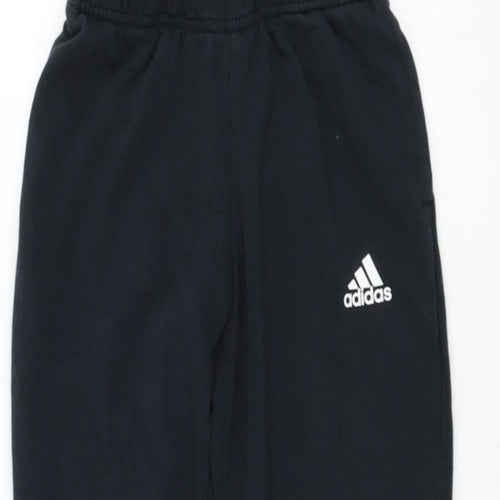 ADIDA`S Boys Black  Cotton Jogger Trousers Size 9 Years  Regular Pullover