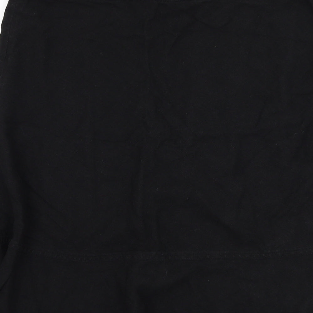 George Womens Black  Linen A-Line Skirt Size 12   Zip
