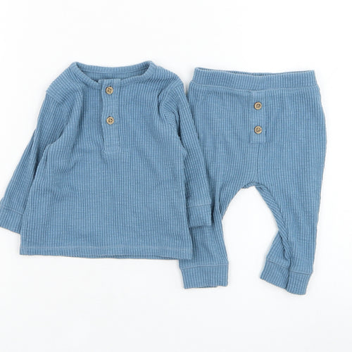 George Boys Blue  Cotton Trousers Outfit/Set Size 0-3 Months  Pullover