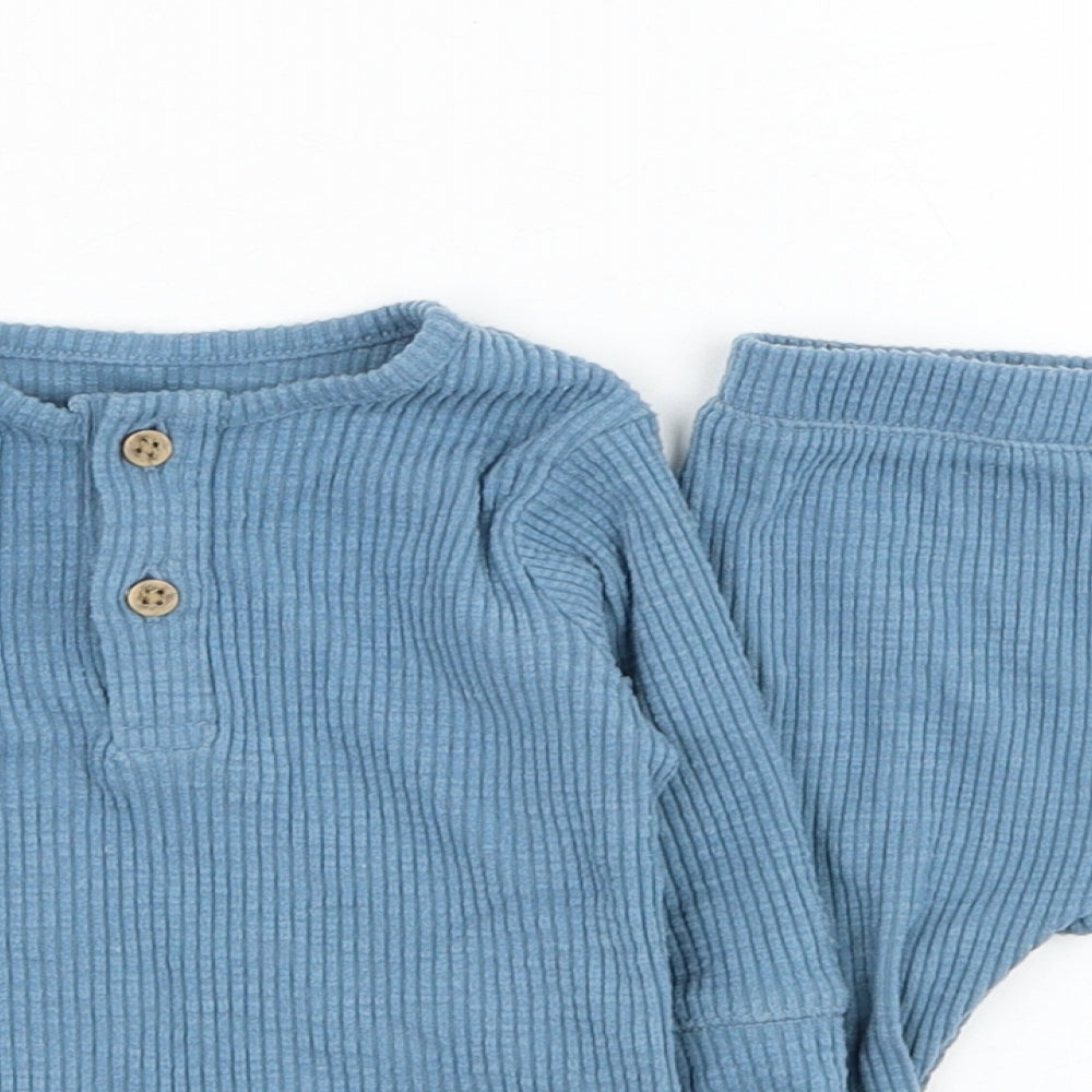 George Boys Blue  Cotton Trousers Outfit/Set Size 0-3 Months  Pullover
