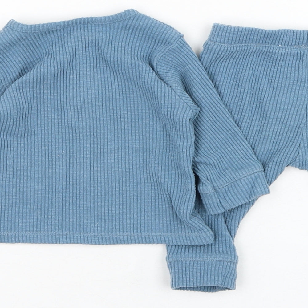 George Boys Blue  Cotton Trousers Outfit/Set Size 0-3 Months  Pullover