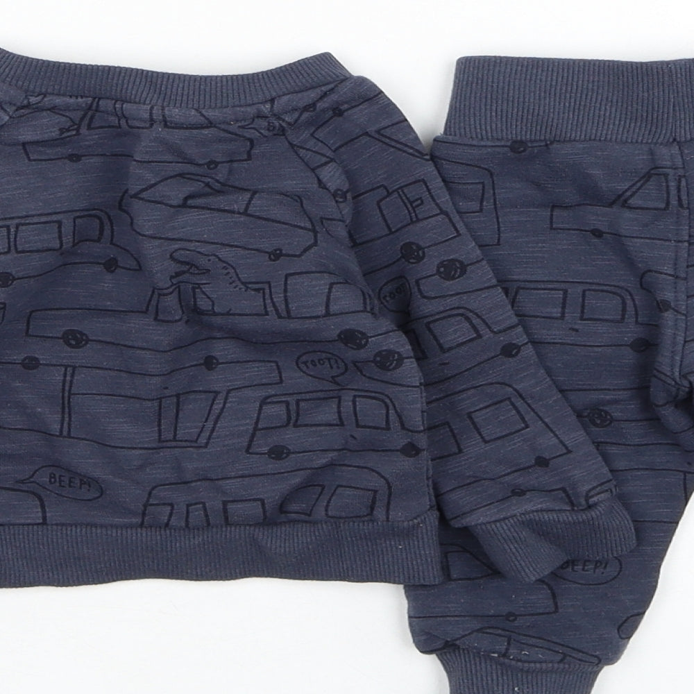 Primark Boys Blue  Cotton Trousers Outfit/Set Size 3-6 Months  Pullover - Vehicle