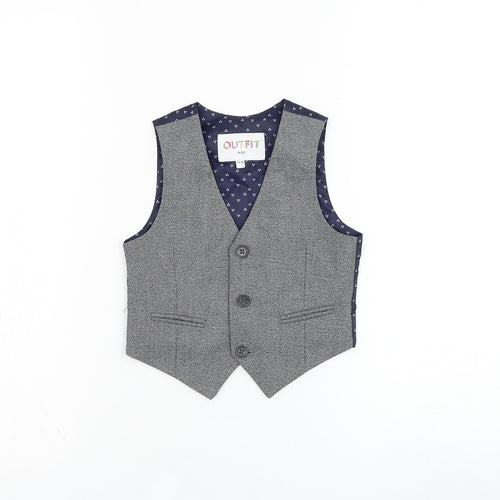 Outfit Boys Grey   Jacket Waistcoat Size 18-24 Months   Button