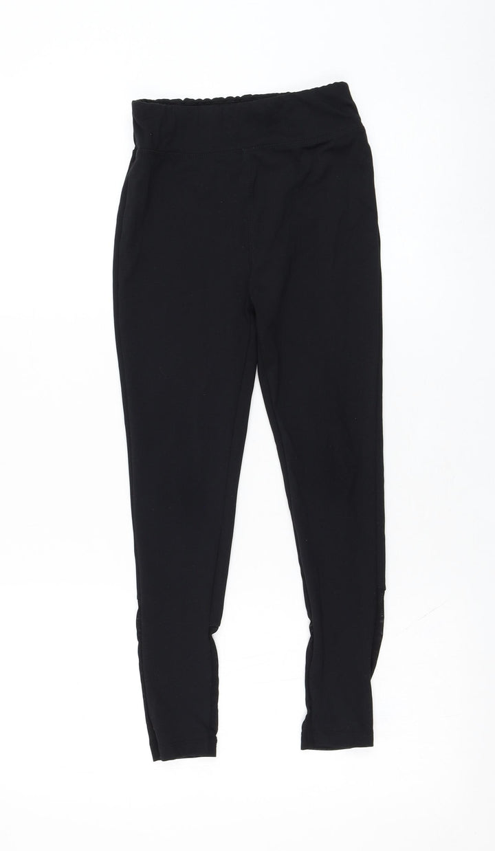 Dunnes Stores Girls Black  Polyester Jogger Trousers Size 9 Months  Regular Pullover - Leggings, Mesh accent