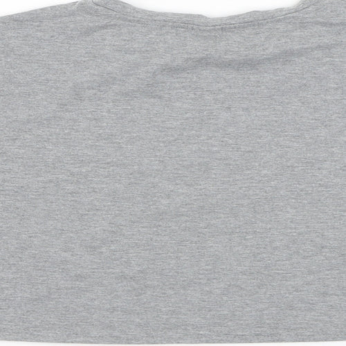 SheIn Girls Grey  Polyester Basic T-Shirt Size 12-13 Years Round Neck Pullover - C'est La Vie