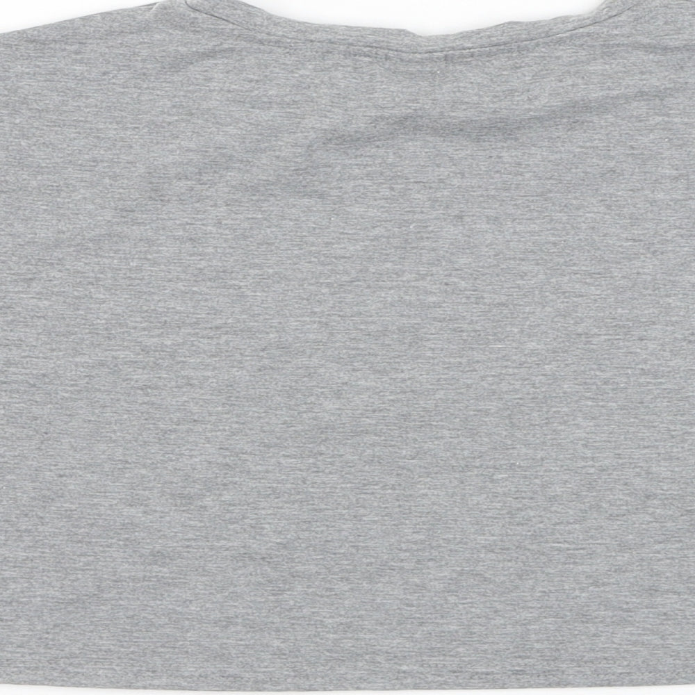 SheIn Girls Grey  Polyester Basic T-Shirt Size 12-13 Years Round Neck Pullover - C'est La Vie