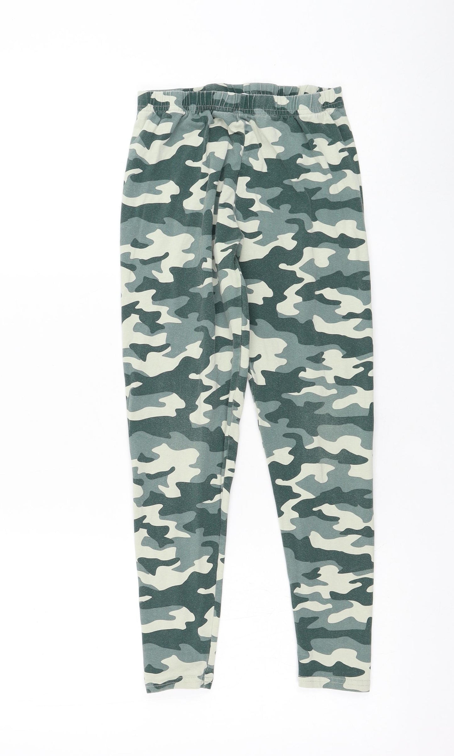 Primark Girls Green Camouflage Cotton Jogger Trousers Size 11-12 Years  Regular Pullover - Leggings