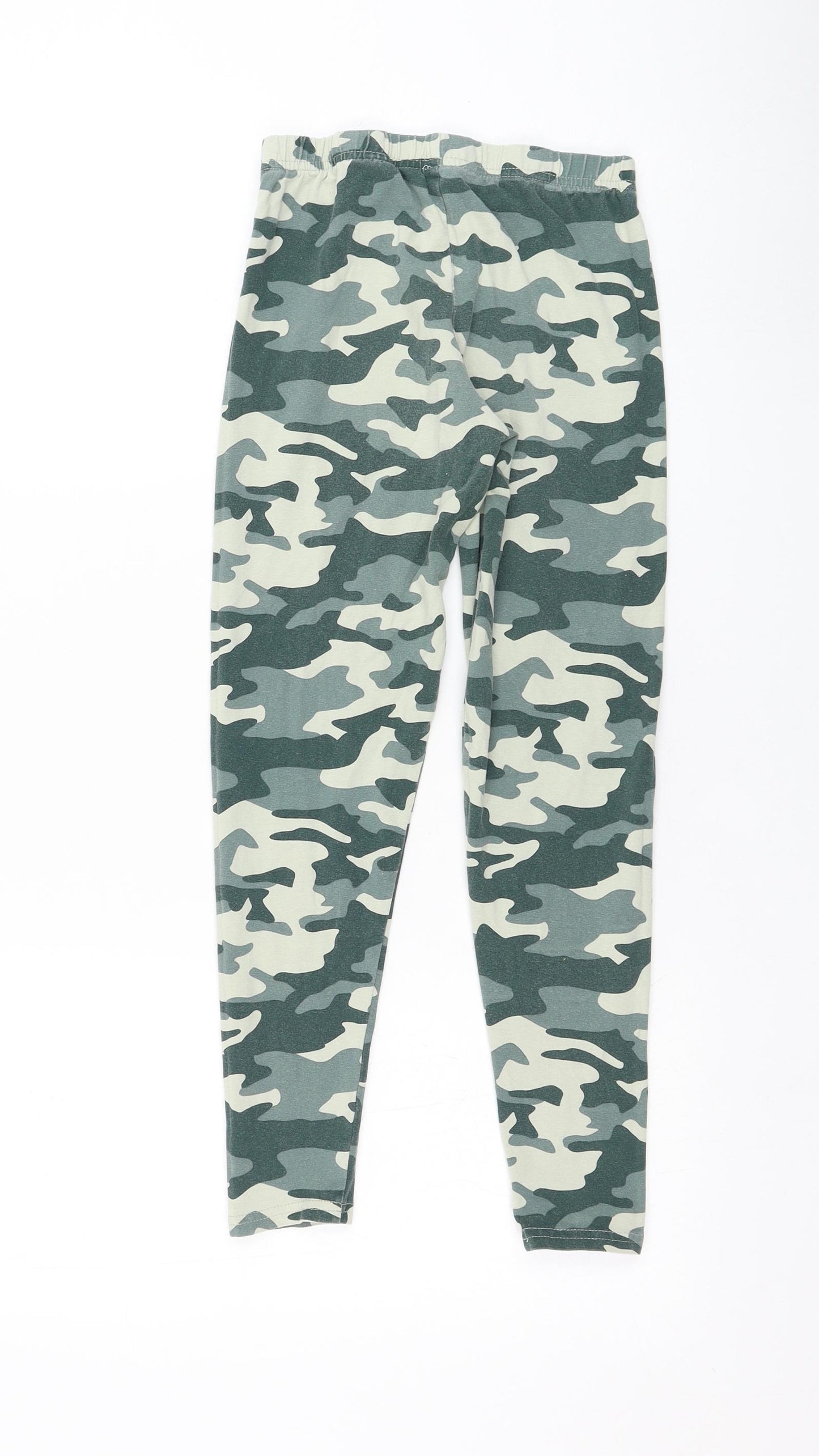 Primark Girls Green Camouflage Cotton Jogger Trousers Size 11-12 Years  Regular Pullover - Leggings