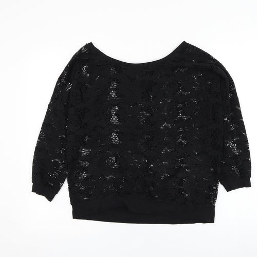 Atmosphere Womens Black Round Neck  Polyester Pullover Jumper Size 12