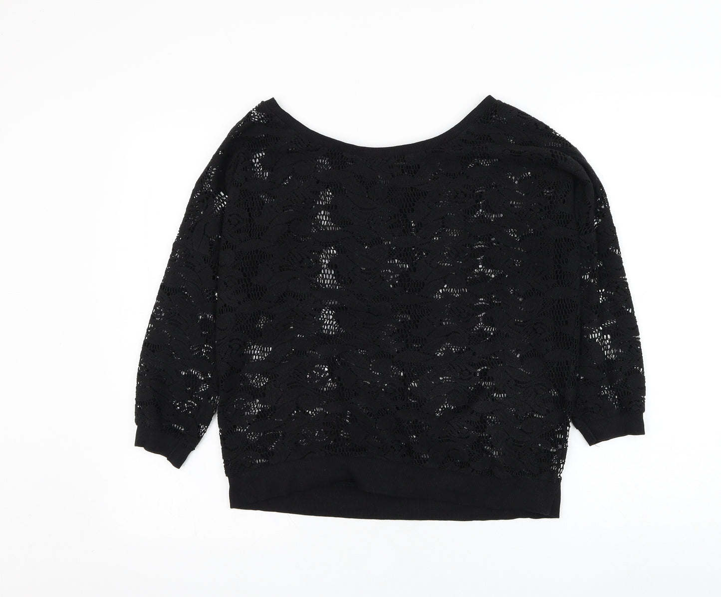 Atmosphere Womens Black Round Neck  Polyester Pullover Jumper Size 12