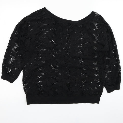 Atmosphere Womens Black Round Neck  Polyester Pullover Jumper Size 12