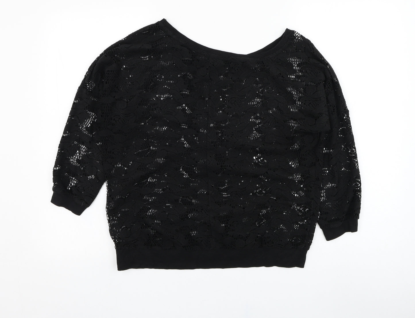 Atmosphere Womens Black Round Neck  Polyester Pullover Jumper Size 12
