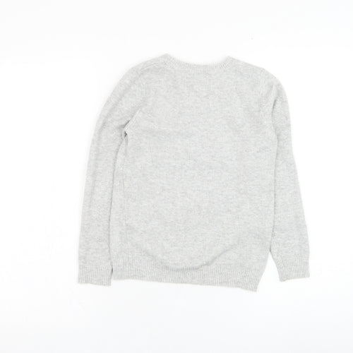 George Girls Grey Round Neck  Polyester Pullover Jumper Size 8-9 Years  Pullover - Christmas, Penguin, Polar bear