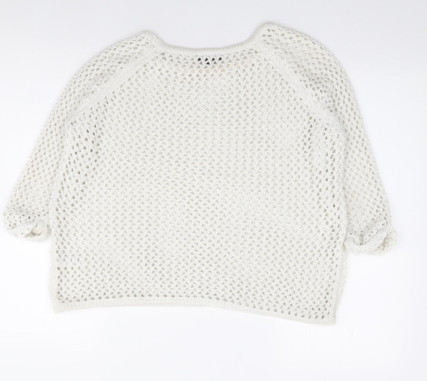 Topshop Womens Ivory Round Neck  Acrylic Pullover Jumper Size 8