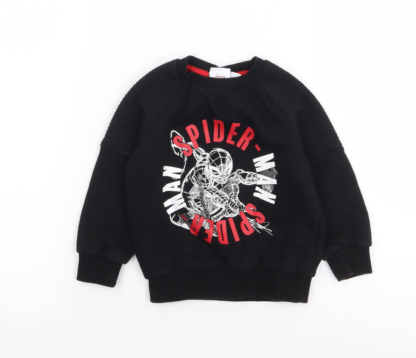 Primark Boys Black  Cotton Pullover Jumper Size 18-24 Months  Pullover - Spiderman