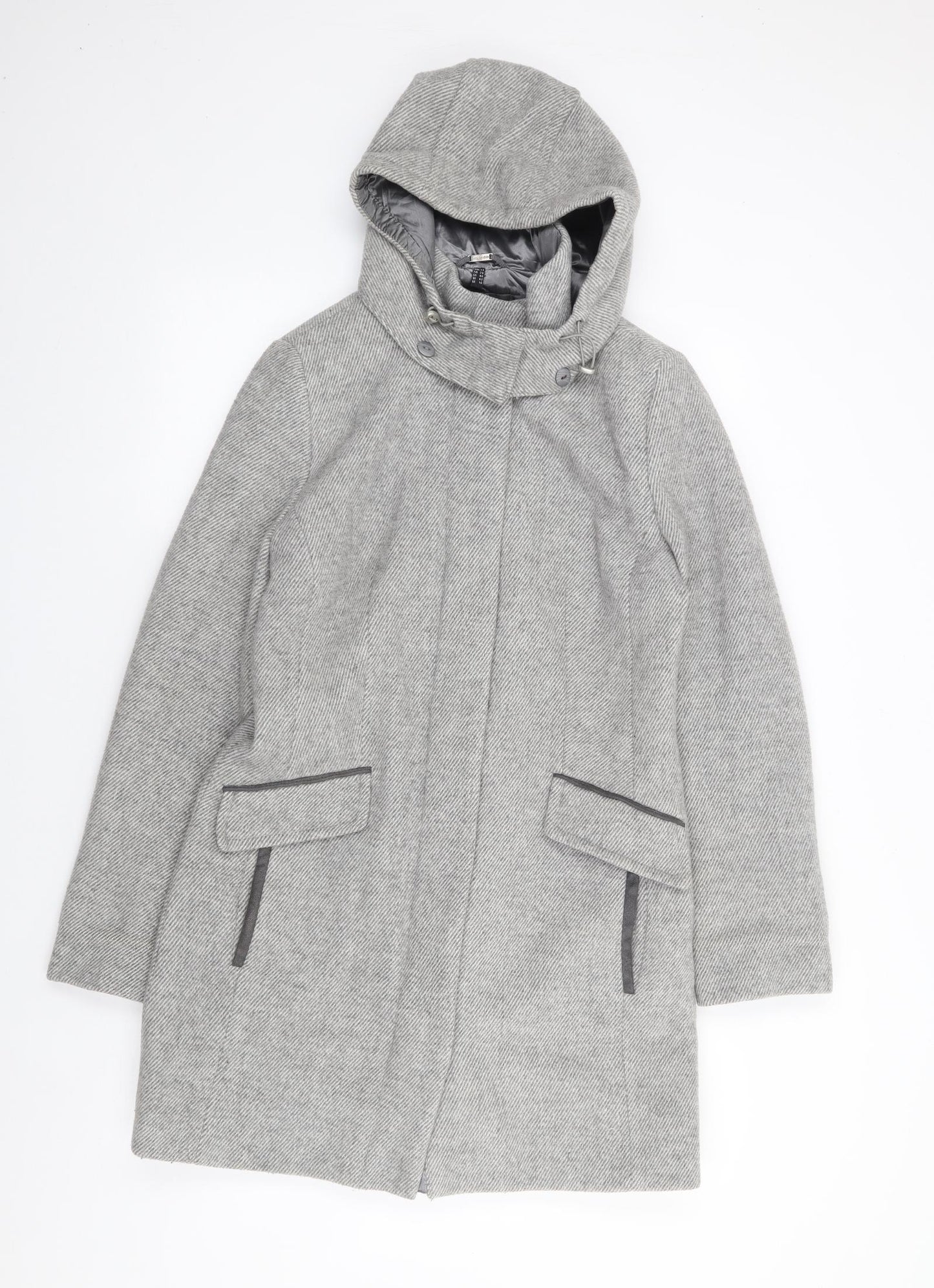 Barbara Lebek Womens Grey   Jacket Coat Size 10  Zip