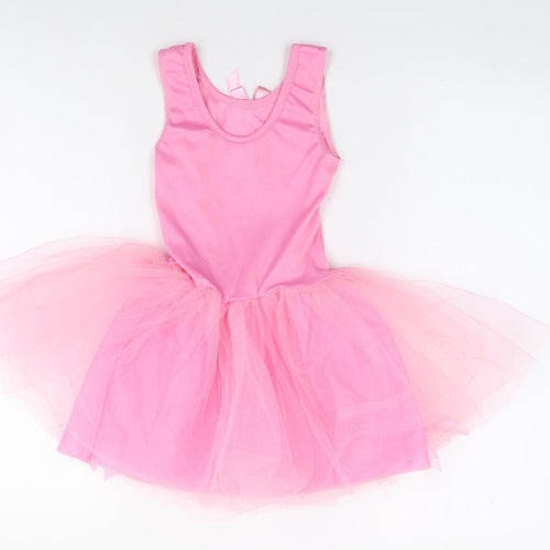 Peppa Pig Girls Pink  Polyester Tutu Dress  Size 5-6 Years  Round Neck Pullover
