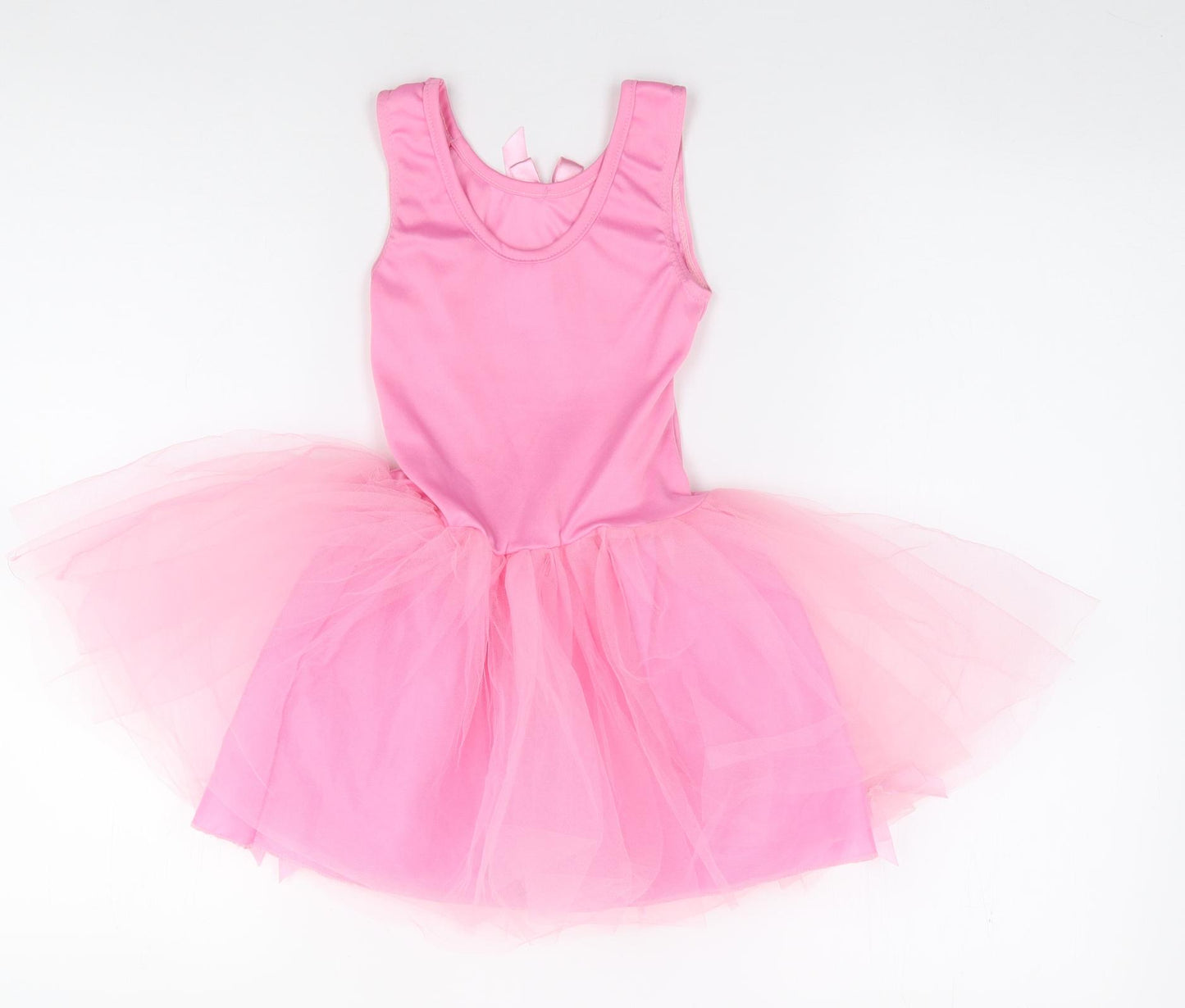 Peppa Pig Girls Pink  Polyester Tutu Dress  Size 5-6 Years  Round Neck Pullover