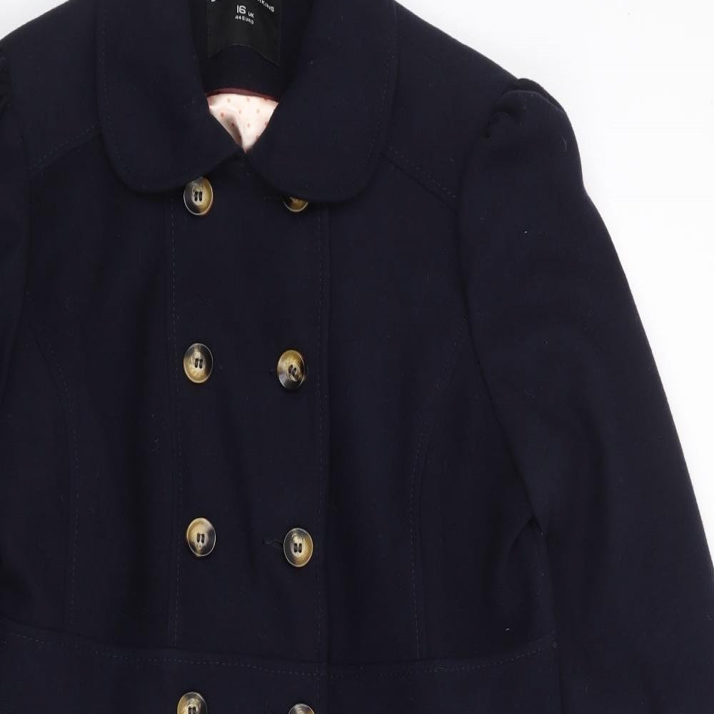 Dorothy Perkins Womens Blue   Jacket Coat Size 16  Button