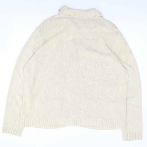 Berkertex Womens Beige Collared  Acrylic Cardigan Jumper Size 22