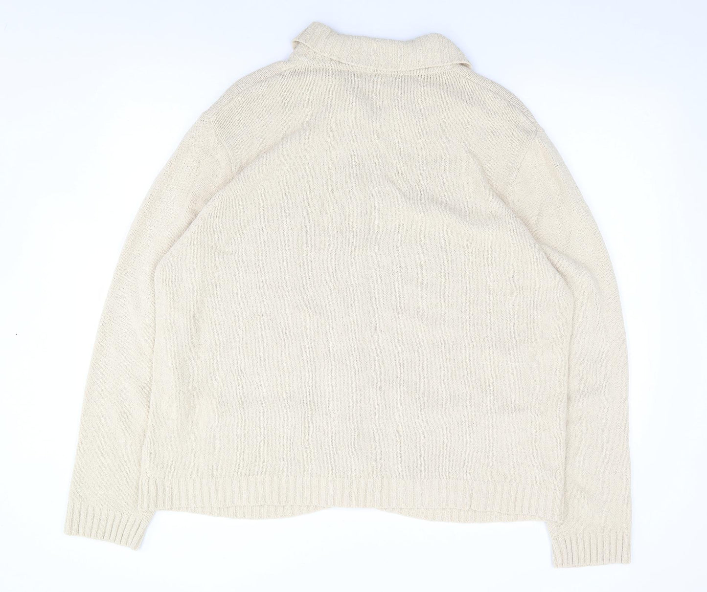 Berkertex Womens Beige Collared  Acrylic Cardigan Jumper Size 22