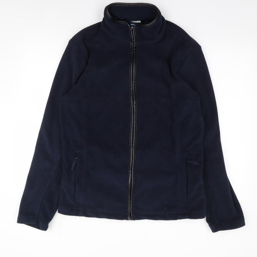 Equestrian Womens Blue High Neck  Polyester Full Zip Jumper Size M