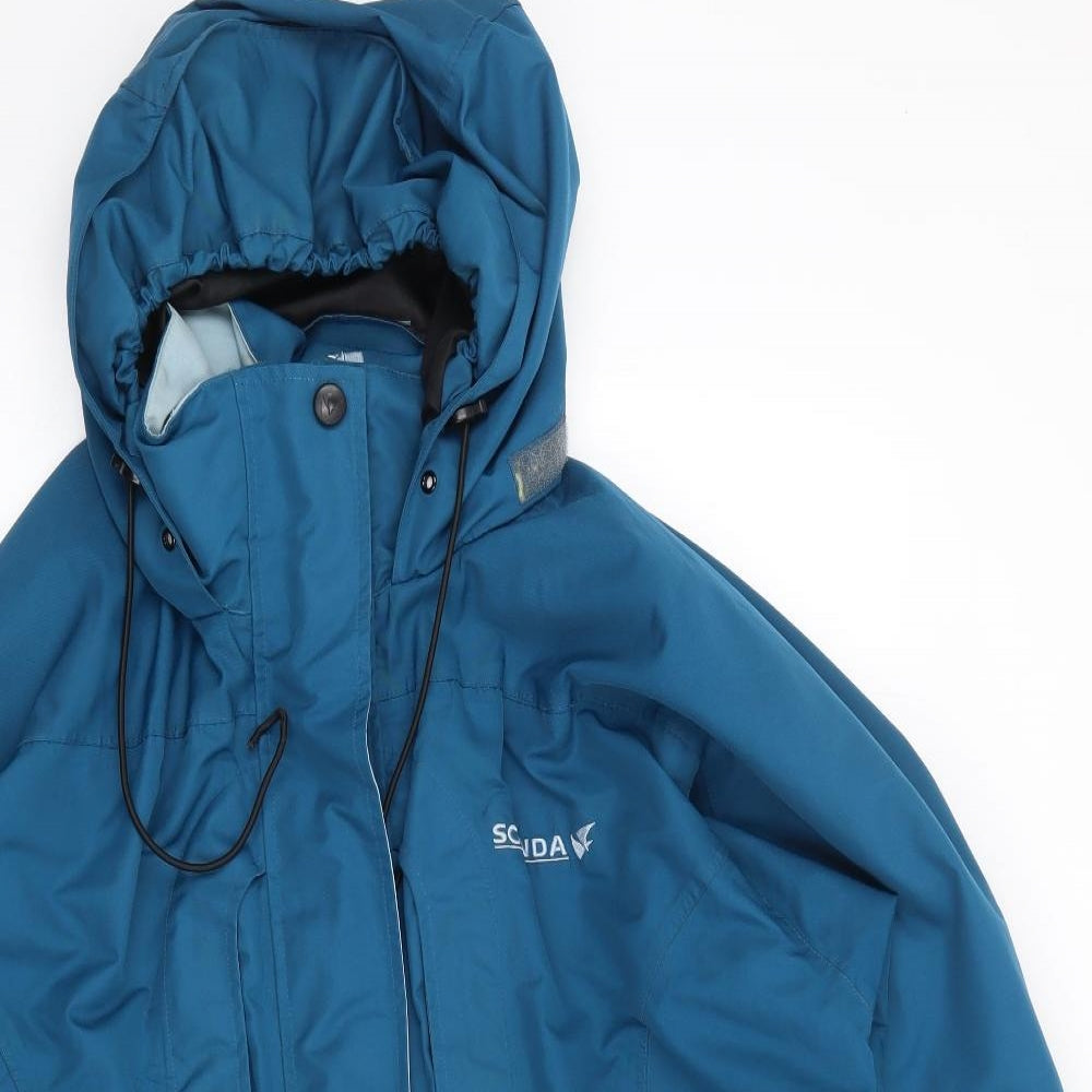 Skanda Womens Blue   Rain Coat Coat Size 12  Zip