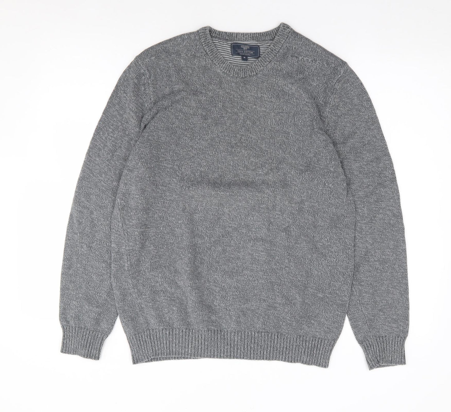 BHS Mens Grey Crew Neck  Cotton Pullover Jumper Size M