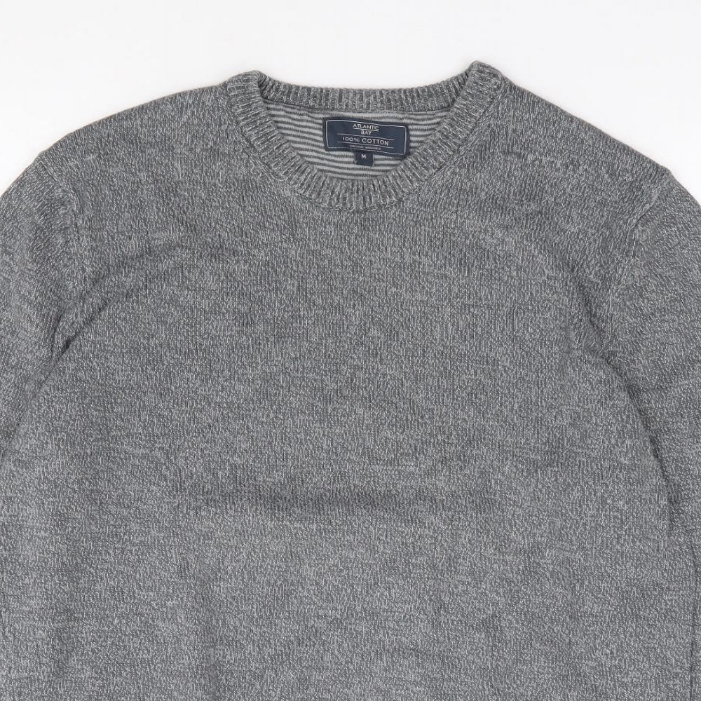 BHS Mens Grey Crew Neck  Cotton Pullover Jumper Size M