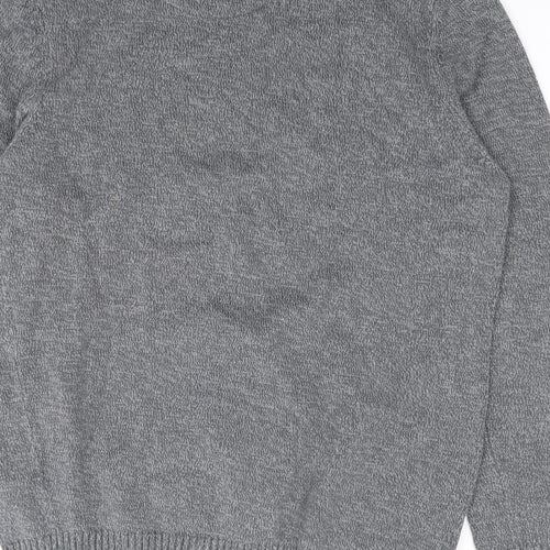 BHS Mens Grey Crew Neck  Cotton Pullover Jumper Size M