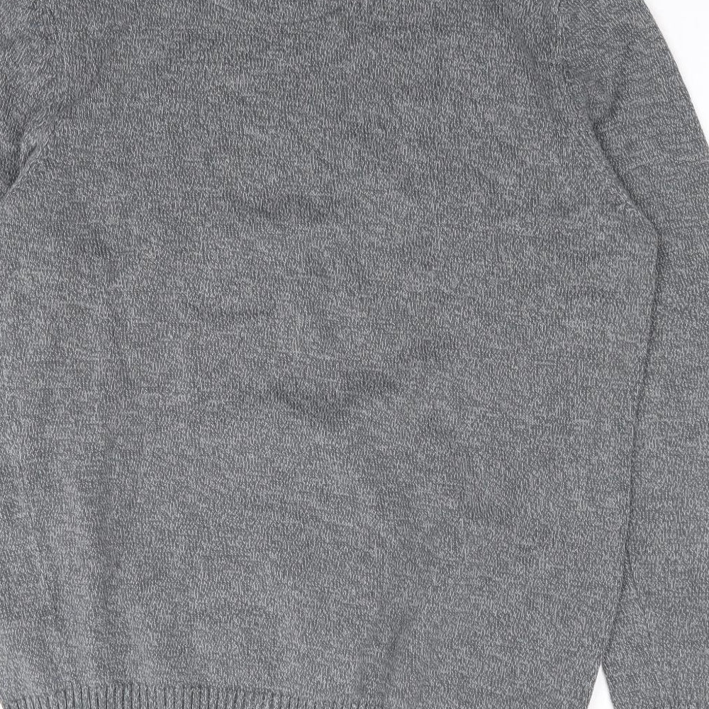 BHS Mens Grey Crew Neck  Cotton Pullover Jumper Size M
