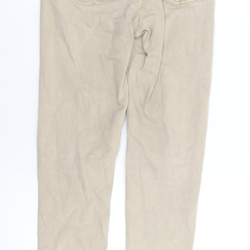 Topshop Womens Beige  Cotton Skinny Jeans Size 28 L27 in Regular Zip