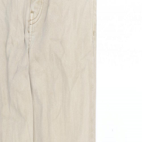 Topshop Womens Beige  Cotton Skinny Jeans Size 28 L27 in Regular Zip