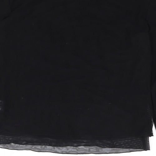 Libra Womens Black  Nylon Jersey T-Shirt Size 14 Round Neck