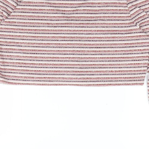 Primark Womens Multicoloured V-Neck Striped Polyester Cardigan Jumper Size M