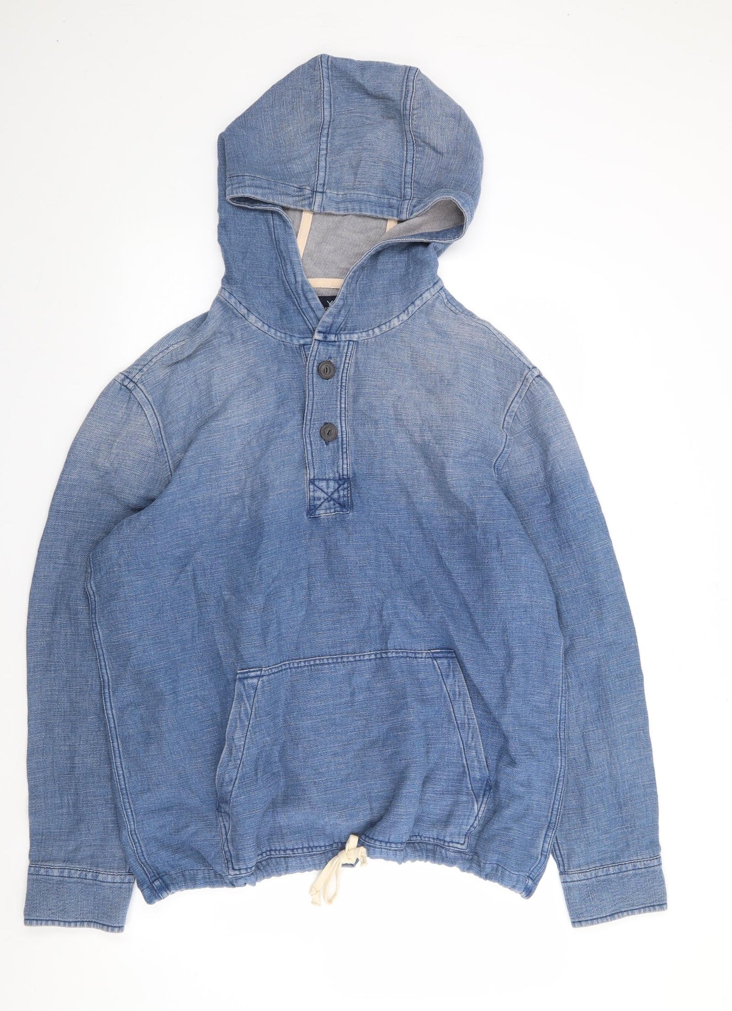 American Eagle Outfitters Mens Blue  Cotton Pullover Hoodie Size L