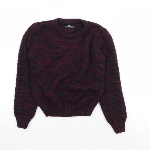 Matalan Boys Red Crew Neck  Acrylic Pullover Jumper Size 10 Years  Pullover