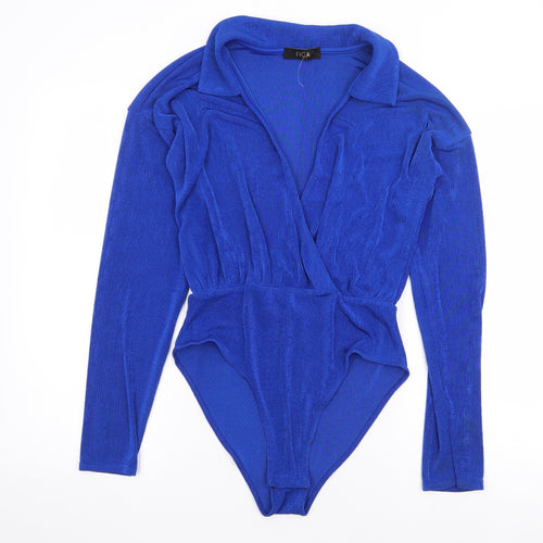 Figa Womens Blue  Polyester Bodysuit One-Piece Size S  Snap