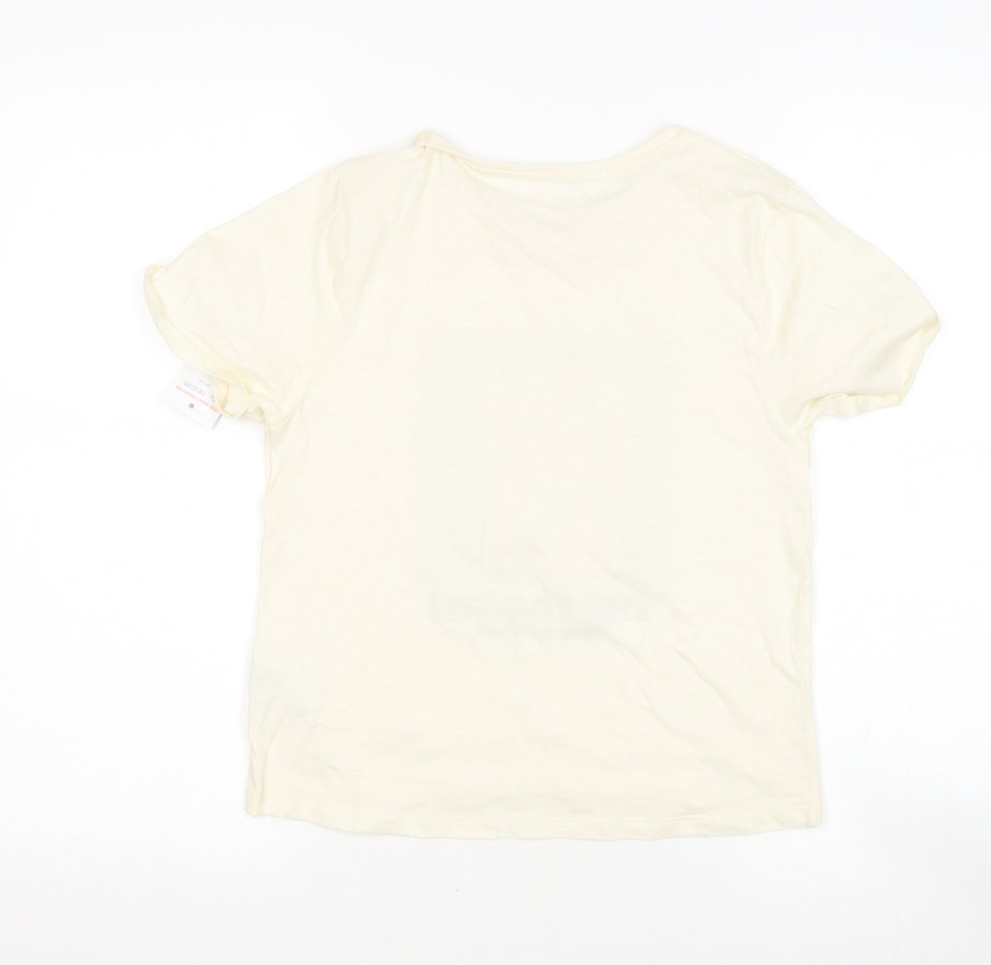 TESCO Girls Beige  Cotton Basic T-Shirt Size 11-12 Years Round Neck  - UNICOR