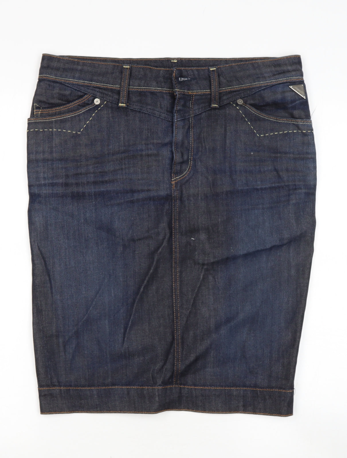 Replay Womens Black  Cotton A-Line Skirt Size M