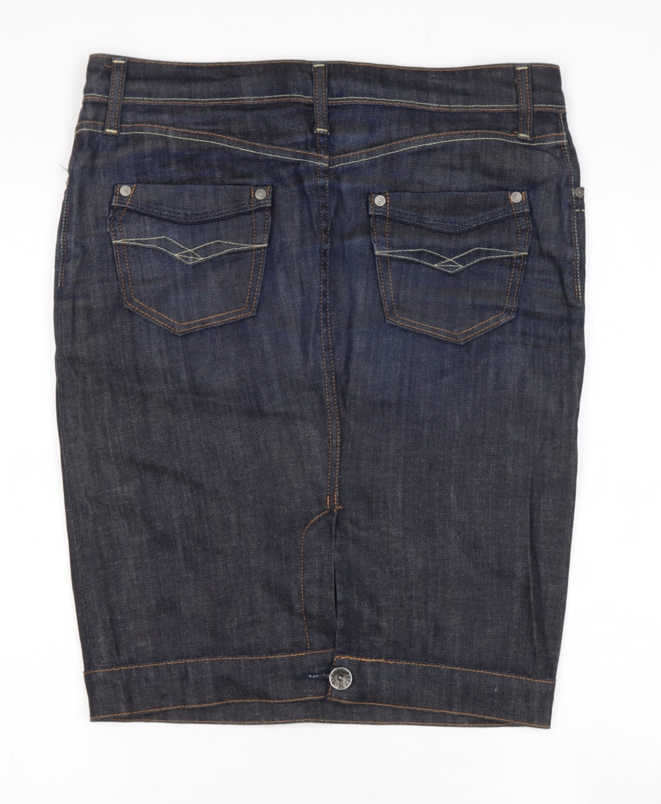Replay Womens Black  Cotton A-Line Skirt Size M