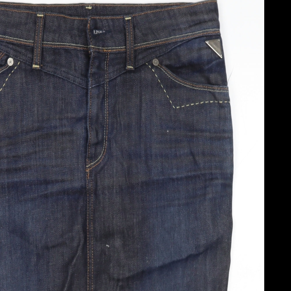 Replay Womens Black  Cotton A-Line Skirt Size M