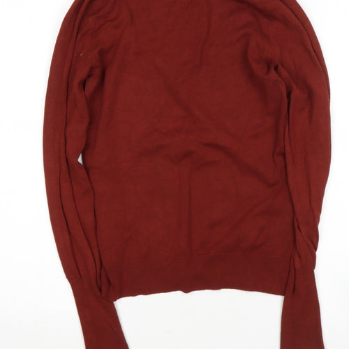 Preworn Womens Brown Square Neck  Polyester Pullover Jumper Size M