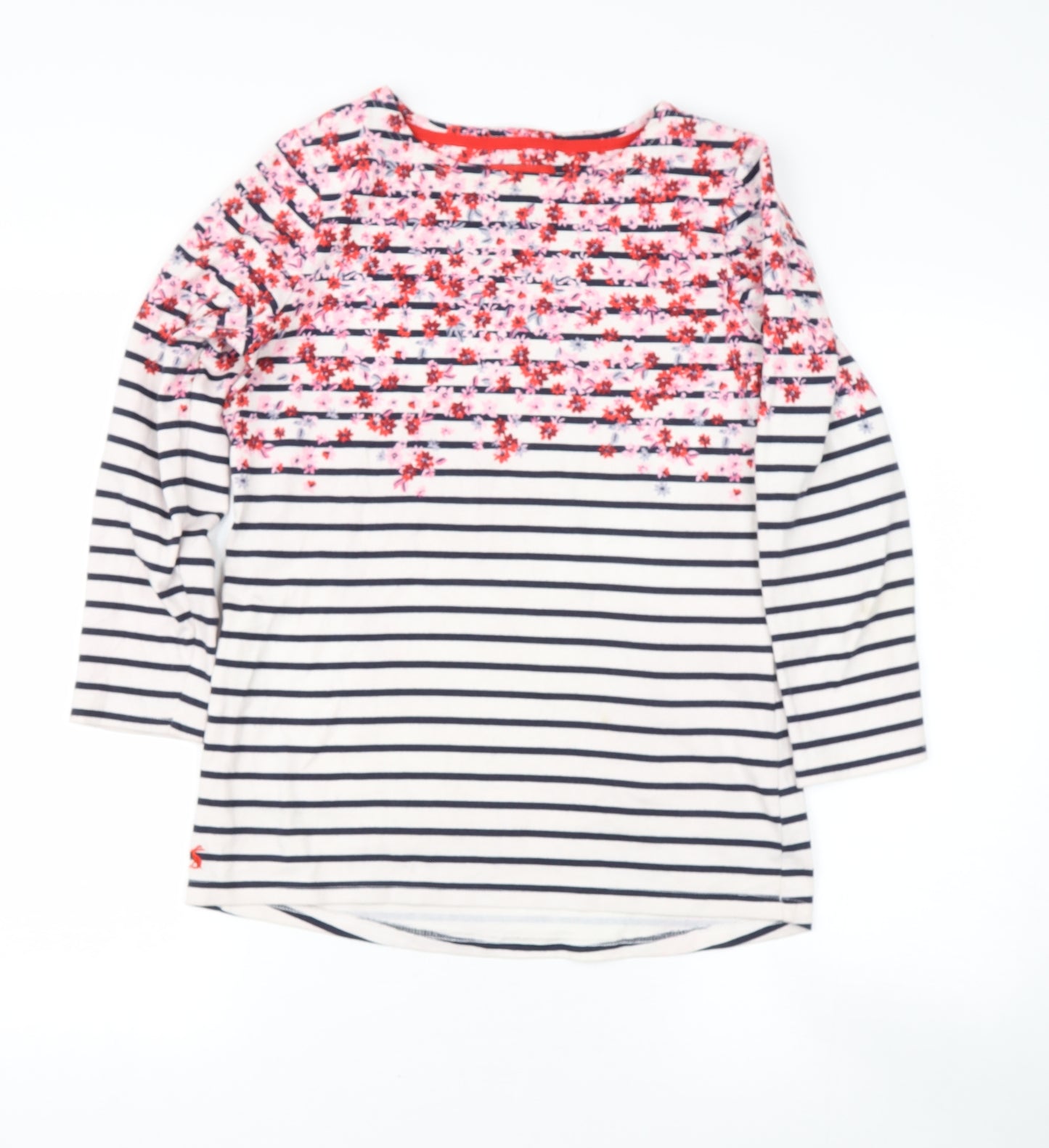 Jules Womens Multicoloured Round Neck Floral Cotton Pullover Jumper Size 6