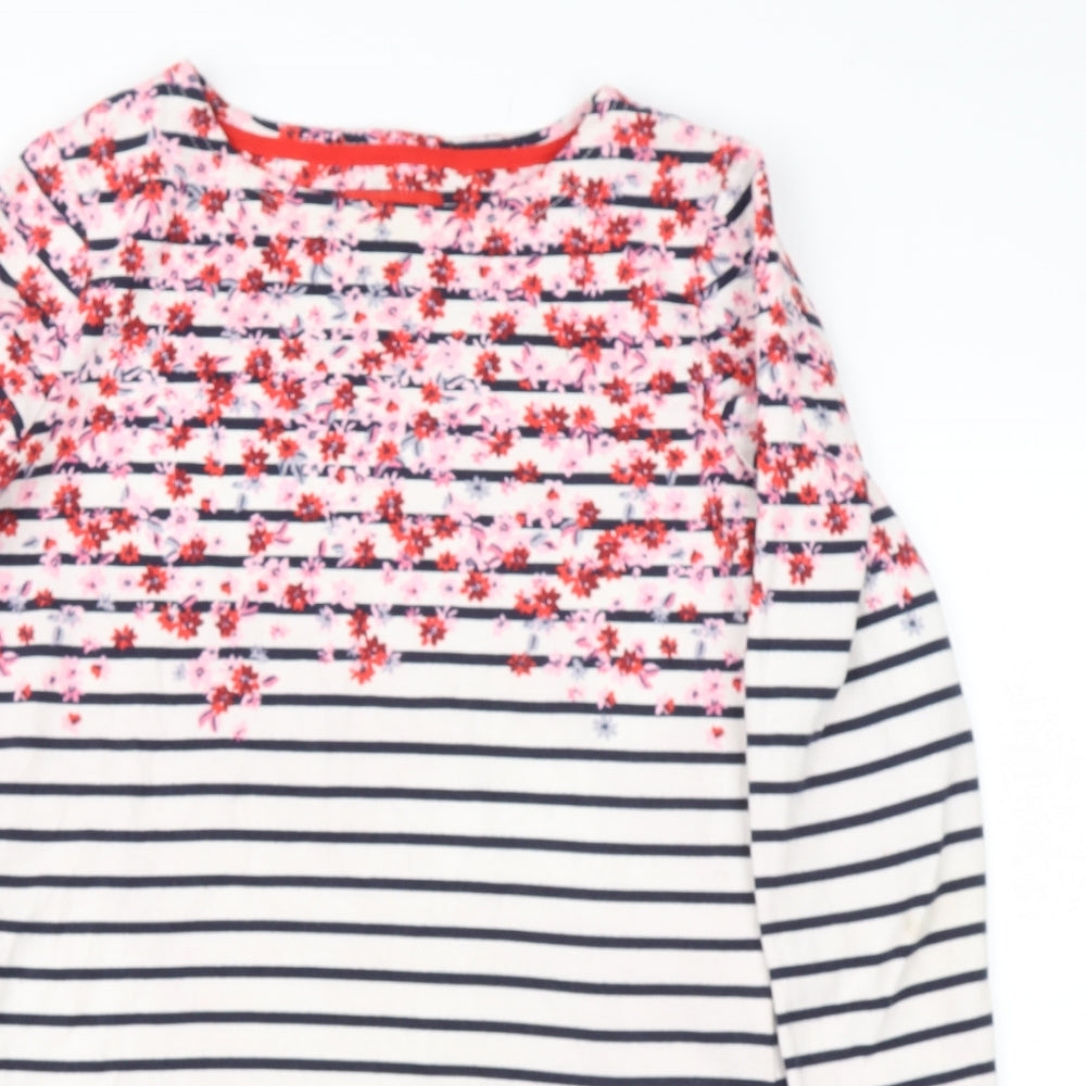 Jules Womens Multicoloured Round Neck Floral Cotton Pullover Jumper Size 6
