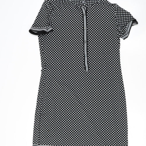 Max Studio Womens Black Polka Dot Polyester Blend Shift  Size S   Snap