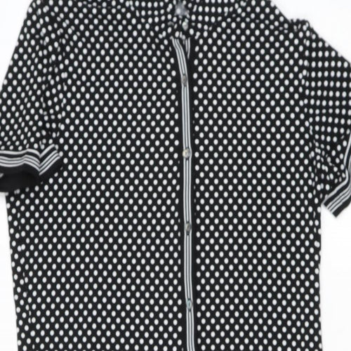 Max Studio Womens Black Polka Dot Polyester Blend Shift  Size S   Snap