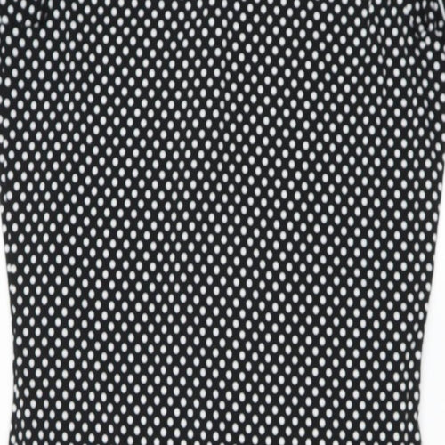 Max Studio Womens Black Polka Dot Polyester Blend Shift  Size S   Snap