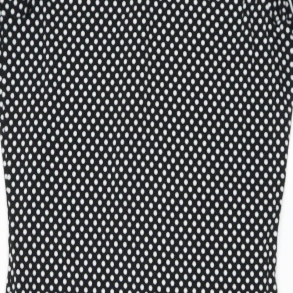 Max Studio Womens Black Polka Dot Polyester Blend Shift  Size S   Snap