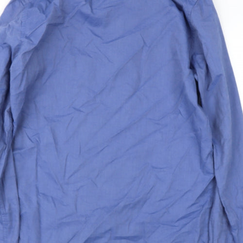 Dunnes Stores Mens Blue  Cotton  Button-Up Size M Collared